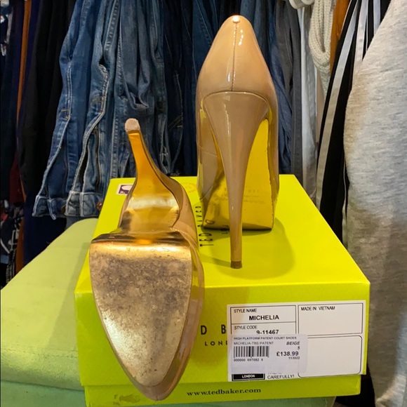 Ted Baker Nude Patent Leather Platform Pump - Picture 4 of 4